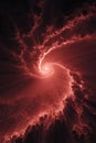 Red Cosmic Vortex Surrounded by Exploding Clouds Royalty Free Stock Photo