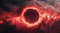 Red Cosmic Vortex Surrounded by Exploding Clouds Royalty Free Stock Photo