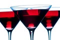 Red Cosmopolitan Martini Cocktails on white background