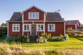 Red cottage on the island Harstena in Sweden