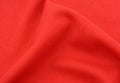 Red cotton fabric with crease