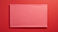 Red Cotton Sign Mockup On Empty Pink Fabric Background