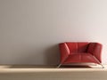 Red Couch to face a blank wall Royalty Free Stock Photo