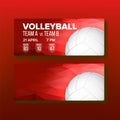 Red Coupon On Volleyball Game Template Vector