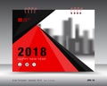 Red Cover calendar 2018 template, print idea Royalty Free Stock Photo