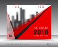 Red Cover calendar 2018 template, red color concept Royalty Free Stock Photo