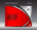 Red Cover Desk Calendar 2017 Design Template, Calendar 2017 year