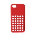 Red cover smartphone on white. Front view. 3d illustration Royalty Free Stock Photo