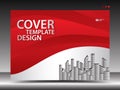 Red cover template for advertising, industry, Real Estate, home, Billboard, presentation, brochure flyer, annual report cover, boo