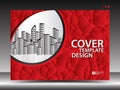 Red cover template for advertising, industry, Real Estate, home, Billboard, presentation, brochure flyer, annual report cover,