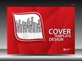 Red cover template for advertising, industry, Real Estate, home, Billboard, presentation, brochure flyer, annual report cover