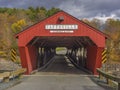 Red covered bridge entrance Royalty Free Stock Photo