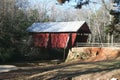 Red Covered Bridge With Tin Roof