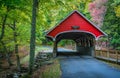 Red Covered Bridge Royalty Free Stock Photo