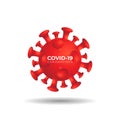 Red Covid-19 Coronavirus vector illustration isolated on white background. Logo Design Template