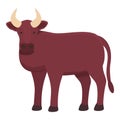 Red cow icon cartoon vector. Farm animal