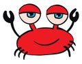 Red crab with blue eyes vector illustration Royalty Free Stock Photo