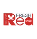 RED CRAB. Fresh seafood. Emblem.