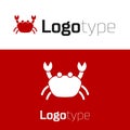 Red Crab icon isolated on white background. Logo design template element. Vector. Royalty Free Stock Photo