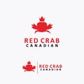 Red Crab and Leaf Canada Logo Design Concept