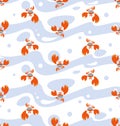 Red crab sailor and the sea. Seamless pattern. Royalty Free Stock Photo