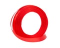 Red craft tape circle decorative for gifts isolated on the white background