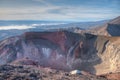 Red crater and Mount Ngauruhoe at Tongariro national park in New Zealand Royalty Free Stock Photo