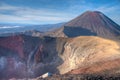 Red crater and Mount Ngauruhoe at Tongariro national park in New Zealand Royalty Free Stock Photo