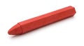 Red crayon on white