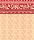 Red and cream floral saree design