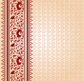 Red and cream saree design