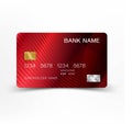 Red credit card design. Royalty Free Stock Photo