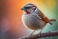 Red-crested sparrow, Passer montanus. generative ai
