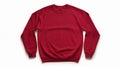 Red Crew Neck Sweatshirt Laying Flat Against White Background Royalty Free Stock Photo
