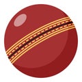 Red Cricket Ball Flat Icon Isolated on White Royalty Free Stock Photo