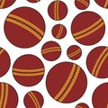 Red Cricket Ball Seamless Pattern Royalty Free Stock Photo