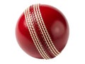 Red cricket ball on white background Royalty Free Stock Photo