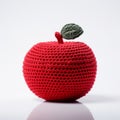 Red Crochet Apple Container On White Surface - Object-oriented Style