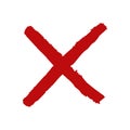 Red cross choise icon on white background