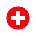 Red cross hospital isolated sign on white background. Medicine or pharmacy emblem Royalty Free Stock Photo