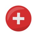 Red Cross Icon on Button. First Medical Aid Sign Royalty Free Stock Photo