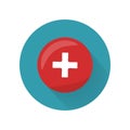 Red Cross Icon on Button. First Medical Aid Sign Royalty Free Stock Photo