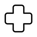 Red Cross Icon Vector Symbol Design Illustration Royalty Free Stock Photo