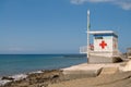 Red cross Lifeguard station Royalty Free Stock Photo