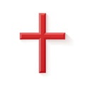 Minimalistic Christian Red Cross On White Background