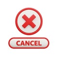 Red Cross Mark and CANCEL Button on White Background cancel x mark Royalty Free Stock Photo
