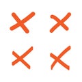 Red cross mark icon set vector illustration. Royalty Free Stock Photo
