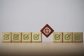 Red Cross mark to replace correct sign mark for Approve and reject business and document concept