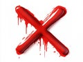 Red cross shape on isolated transparent background. Bold, dynamic, striking, abstract, isolated image. Red color, sharp outline,