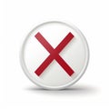 a red cross symbol on a white button Royalty Free Stock Photo